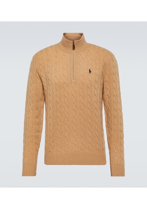 Polo Ralph Lauren Cable-knit wool and cashmere half-zip sweater