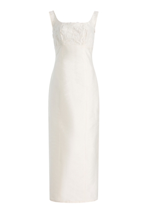 Marlies Grace Allegra Floral-Appliquéd Satin Maxi Dress - Moda Operandi