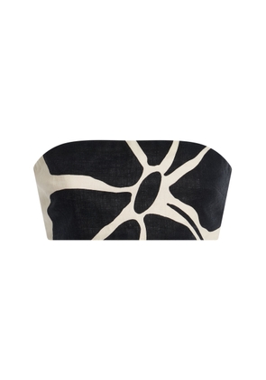 Cala de la Cruz Santa Cruz Printed Linen Bandeau Top - Moda Operandi