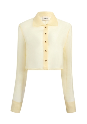 Khaite Jasen Shantung-Organza Cropped Shirt - Moda Operandi