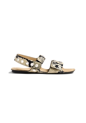 Khaite Boden Studded Python-Effect Leather Sandals - Moda Operandi