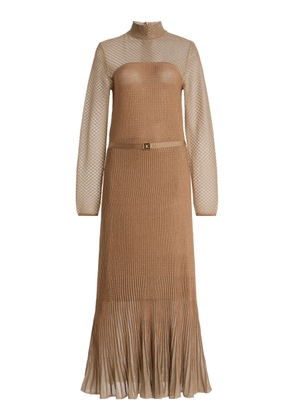 Zimmermann Hypnotic Metallic-Knit Midi Dress - Moda Operandi