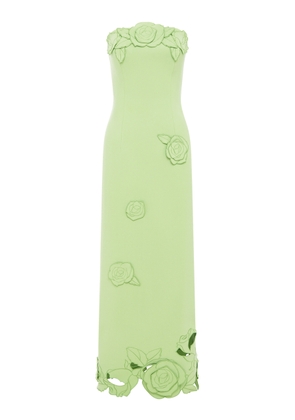 Leo Lin Rayna Floral-Appliquéd Crepe Maxi Dress - Moda Operandi