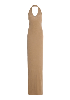 Éterne Stretch Cotton-Modal Maxi Halter Dress - Moda Operandi