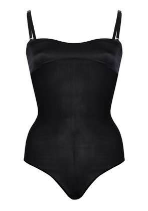 Burc Akyol Satin-Trimmed Sheer-Silk Bodysuit - Moda Operandi