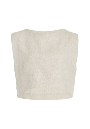 Posse Exclusive Martina Linen Crop Top - Moda Operandi