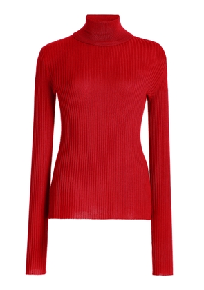 Gabriela Hearst Peppe Ribbed-Knit Cashmere-Silk Turtleneck Sweater - Moda Operandi