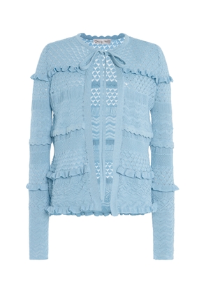 Oscar de la Renta Mixed-Stitch Silk-Cotton Cardigan - Moda Operandi