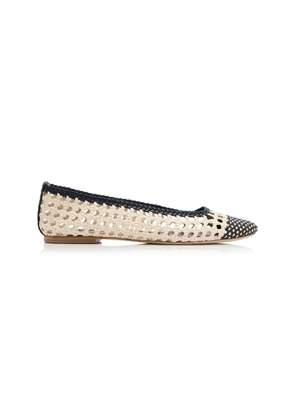 STAUD Nell Crocheted Leather Ballet Flats - Moda Operandi
