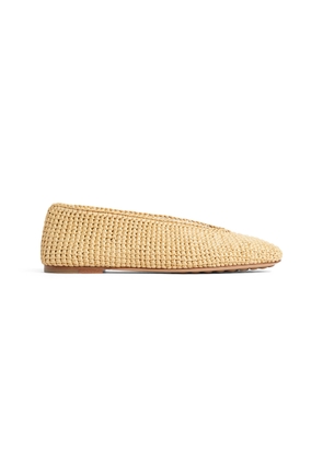 Bottega Veneta Rosa Ballerina Raffia Flats - Moda Operandi