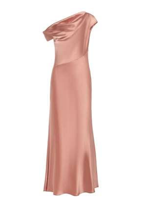 SEV Off-The-Shoulder Draped Satin Maxi Dress - Moda Operandi