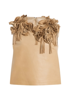 Ulla Johnson Marlowe Floral Leather Top - Moda Operandi