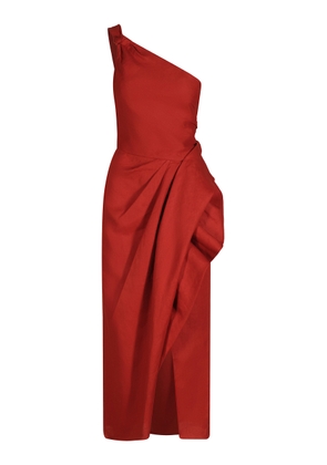 Johanna Ortiz Salsero One-Shoulder Linen Maxi Dress - Moda Operandi