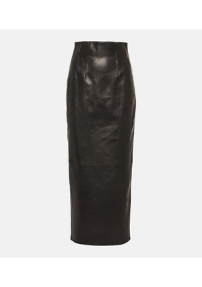 Khaite Loxley leather pencil skirt