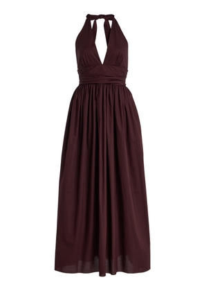 Matteau Plunge Cotton Maxi Halter Dress - Moda Operandi