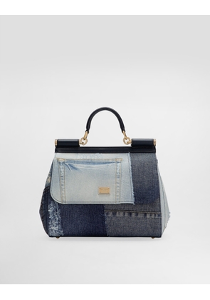 Dolce & Gabbana Medium Sicily Bag In Patchwork Denim And Calfskin - Woman Handbags Denim Denim Onesize