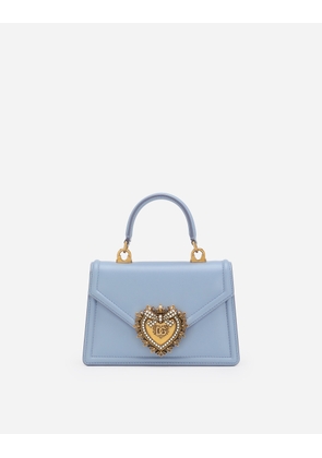 Dolce & Gabbana Small Devotion Top-handle Bag - Woman Handbags Light Blue Leather Onesize