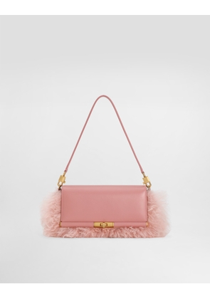 Dolce & Gabbana Marlene Shearling And Palmellato Calfskin Shoulder Bag - Woman Shoulder And Crossbody Bags Multicolor Onesize