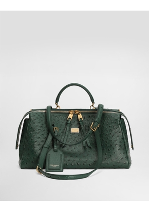 Dolce & Gabbana Vittoria Ostrich Leather Handbag - Woman Shoulder And Crossbody Bags Green Onesize