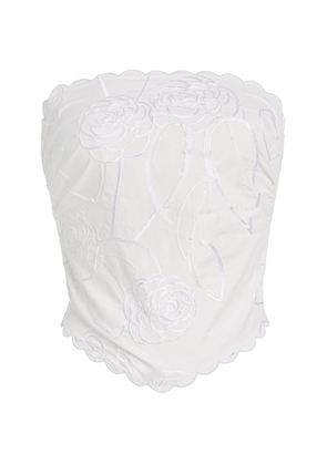 Bernadette Camellia-Embroidered Cotton Top - Moda Operandi