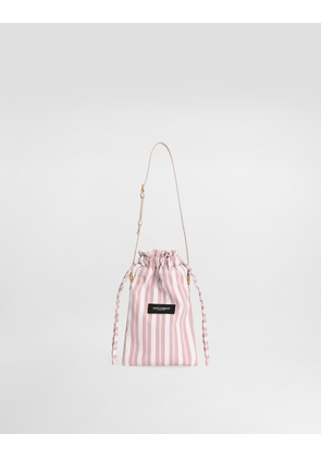 Dolce & Gabbana Essenza Bag In Striped Poplin - Woman Shoulder And Crossbody Bags Multicolor Onesize