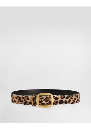 Dolce & Gabbana Calf Belt With Leo Print - Woman Belts Print 85