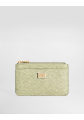 Dolce & Gabbana Dauphine Calfskin Card Holder - Woman Wallets And Small Leather Goods Green Leather Onesize