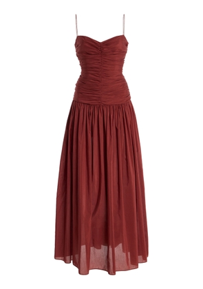 Matteau Gathered Cotton-Silk Drop-Waist Maxi Dress - Moda Operandi