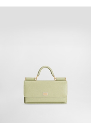 Dolce & Gabbana Dauphine Calfskin Phone Bag - Woman Clutches Mini And Micro Bags Green Leather Onesize