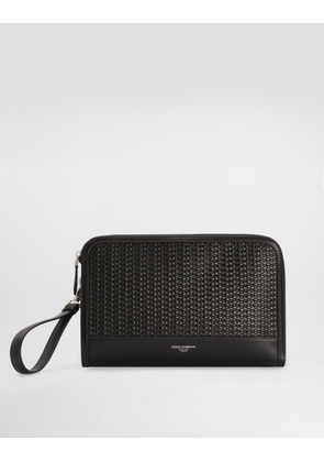 Dolce & Gabbana Atene Plongé Calfskin Clutch Bag - Man Briefcase And Clutches Black Onesize