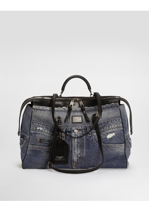 Dolce & Gabbana Vittoria Handbag In Denim Patchwork - Man Shoppers Blue Onesize