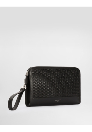 Dolce & Gabbana Atene Plongé Calfskin Clutch Bag - Man Briefcase And Clutches Black Onesize