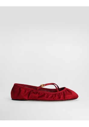 Dolce & Gabbana Satin Ballet Flats - Woman Flat Shoes Red 38