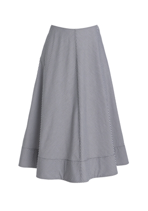 Brandon Maxwell The Knox Low-Rise Pima Cotton Midi Skirt - Moda Operandi