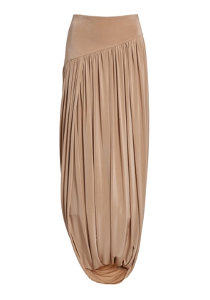 Ferragamo Draped Jersey Midi Skirt - Moda Operandi