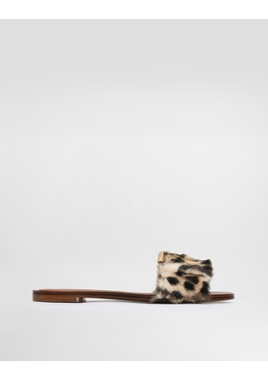 Dolce & Gabbana Leo-print Flat Slippers - Woman Slides And Mules Print 36.5
