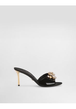 Dolce & Gabbana Keira Patent Leather Embellished Mules - Woman Slides And Mules Multicolor 38.5