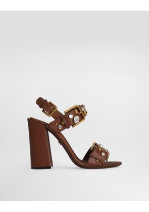Dolce & Gabbana Cowhide Keira Sandals With Embellishements - Woman Sandals And Wedges Multicolor 36