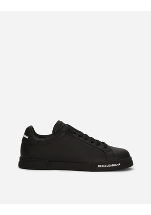 Dolce & Gabbana Calfskin Nappa Portofino Sneakers - Man Sneakers Black Leather 43