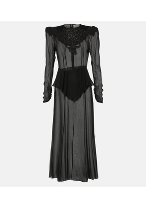 Alessandra Rich Silk georgette midi dress