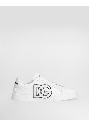 Dolce & Gabbana Portofino Light Strobel Sneakers In Canvas And Calfskin - Man Sneakers Multicolor 46