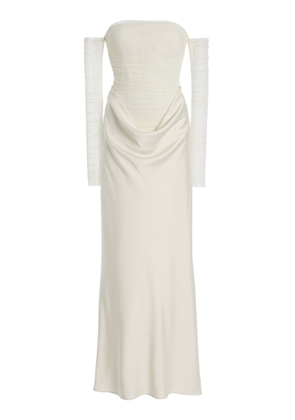 ROTATE Ruched Tulle and Satin Maxi Dress - Moda Operandi