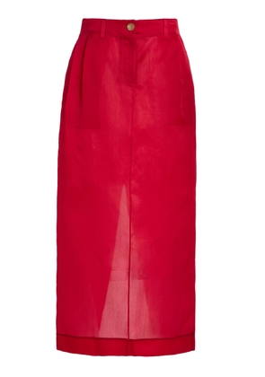 Khaite Lucian Pleated Silk-Organza Maxi Skirt - Moda Operandi