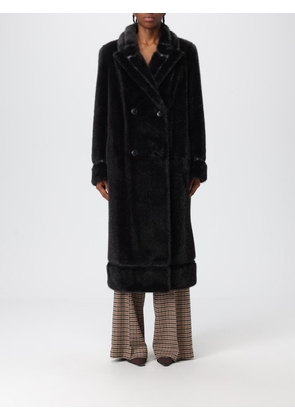 Fur Coat TWINSET Woman color Black