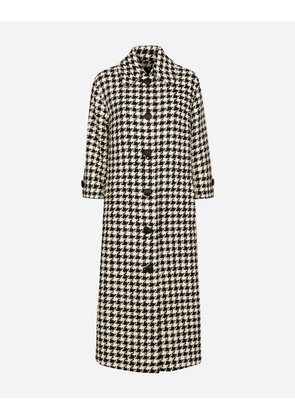 Dolce & Gabbana Single-breasted Macro-houndstooth Wool Coat - Woman Coats And Jackets Multicolor 36