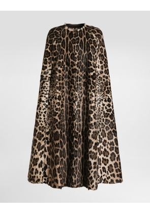 Dolce & Gabbana Leo Kid Leather Cape - Woman Coats And Jackets Animal Print 40