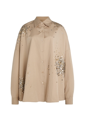 Dries Van Noten Casia Embellished Cotton-Poplin Shirt - Moda Operandi