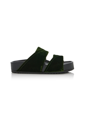Dries Van Noten Velvet Slide Sandals - Moda Operandi
