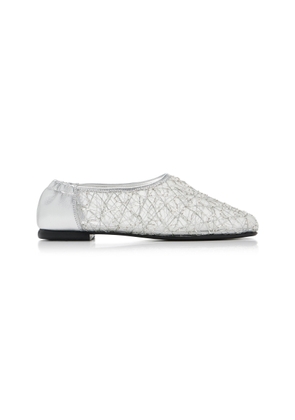 SIMKHAI Eden Embroidered Metallic Ballet Flats - Moda Operandi