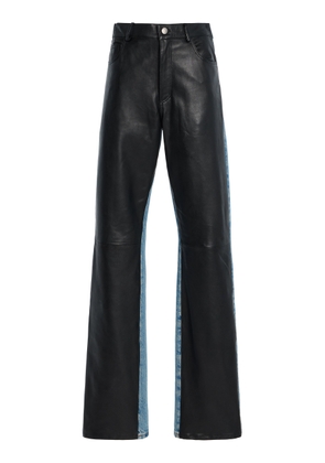 HAIKURE Star Leather and Denim High-Rise Straight-Leg Jeans - Moda Operandi